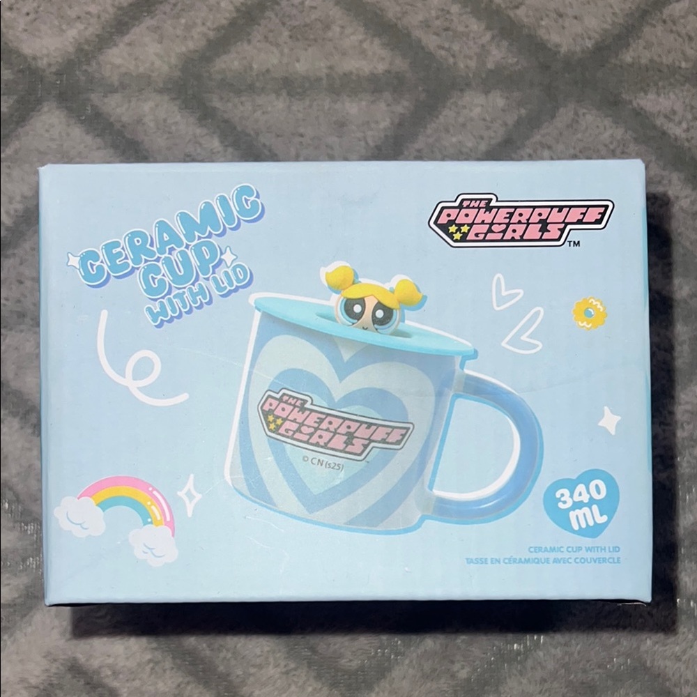 Powerpuff Girls Ceramic Cup with Lid - Blue